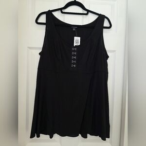 Torrid Black Sleeveless Dress with Front Accents